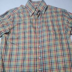 EUC Ingram Italy Multi Color Check Button Down Dre